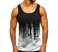 Fansu Debardeur Homme Ete S-4XL, Débardeur Running Sport tee Shirt Sans Manche Homme Grande Taille T Shirt Sans Manche Été Doux et Respirant pour Vacances Plage, Noir Graffiti (Blanco,M)