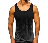Fansu Debardeur Homme Ete S-4XL, Débardeur Running Sport tee Shirt Sans Manche Homme Grande Taille T Shirt Sans Manche Été Doux et Respirant pour Vacances Plage, Noir Graffiti (Gris,M)
