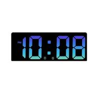Fansu Despertadores Digitales de Mesilla,Reloj Despertador Digital Pantalla LED Grande Fecha Temperatura Snooze 12/24 Horas 5 Brillo Ajustable para Dormitorio Oficina (Morado + Azul,Talla única)