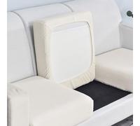 Fansu Elástica Funda Asiento Sofa, Funda Cojin Sofa Ajustable Funda Sofa Cojin Separado Fundas De Cojín Elástico Protector de Asiento (Blanco,2 Plazas)