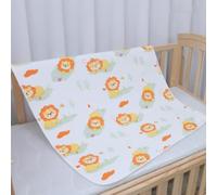 FANSU Empapadores Cama Adultos Absorbente, Protector de Cama Reutilizable para Incontinencia, Impermeable Transpirable, para Sofá de Silla de Ruedas, Lavable (León Adorable,50x70cm)