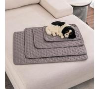 Fansu Empapadores Perros, 2 Piezes Reutilizable Almohadillas Perro, Color Sólido Lavable Antideslizante Absorbentes Empapadores para Perros, Adiestramiento Perros Almohadillas (100x70cm,Gris)