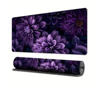 Fansu Estampado Floral Alfombrilla Ratón, Alfombrilla Ratón XXL/XL/L, Alfombrilla Gaming con Bordes Cosidos y Base Goma Antideslizante, Mouse Pad para Hogar y Oficina (Violeta 1,600x300mm)