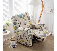 Fansu Funda de Sillón Relax 1 Plaza, Clásico Elegante Impresión Alta para Sillón Relax Funda Reclinable con Bolsillos Laterales, 4 Piezas Elasticidad Lavables Fundas Protector (Caski Dandelion)