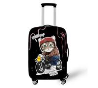 FANSU Funda Elástica para Maleta de Viaje, Estampado de Globos aerostático, Funda Protectora Antipolvo y Antirrayas Lavable, Compatible con Maletas Trolley de 18 a 32 Pulgadas (Negro 12,L(26-28in))