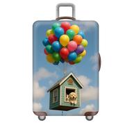 FANSU Funda Elástica para Maleta de Viaje, Estampado de Globos aerostático, Funda Protectora Antipolvo y Antirrayas Lavable, Compatible con Maletas Trolley de 18 a 32 Pulgadas (Azul 7,XL(29-32in))