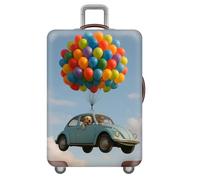 FANSU Funda Elástica para Maleta de Viaje, Estampado de Globos aerostático, Funda Protectora Antipolvo y Antirrayas Lavable, Compatible con Maletas Trolley de 18 a 32 Pulgadas (Azul 2,XL(29-32in))
