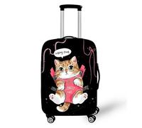 FANSU Funda Elástica para Maleta de Viaje, Estampado de Globos aerostático, Funda Protectora Antipolvo y Antirrayas Lavable, Compatible con Maletas Trolley de 18 a 32 Pulgadas (Negro 1,L(26-28in))