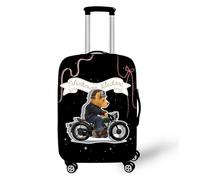 FANSU Funda Elástica para Maleta de Viaje, Estampado de Globos aerostático, Funda Protectora Antipolvo y Antirrayas Lavable, Compatible con Maletas Trolley de 18 a 32 Pulgadas (Negro 11,XL(29-32in))