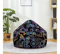 FANSU Funda sin relleno puf, asiento con respaldo alto para juegos para adultos y niños, almacenamiento de ropa de peluche, máquina de juego 3D, sofá perezoso (70 x 80 cm)