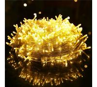 Fansu Guirnalda Luces Exterior Solar, Cadena de Luces Solares Led Exterior Jardin 8 Modos IP55 Impermeable Guirnalda Luminosa Cadena de Luz para Fiesta Jardín Patio (Colores cálidos,12 M/100 LED)