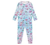 Fansu Halloween Pijamas Enteros de Mangas Largas para Niños, Pijamas Dos Piezas Bebé Niño Niña Otoño Juego de Pijama Camisetas y Pantalones Patrón de Dibujos Animados