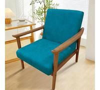 Fansu Housse de Fauteuil 1 Place Extensible Avec Accoudoirs, Simili Cuir Housse de Chaise Universelle Avec Fermeture Éclair Lavable Protection de Meubles Salon Chambre Bureau (Azul)
