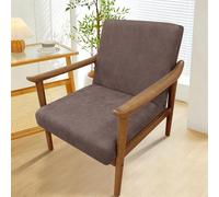 Fansu Housse de Fauteuil 1 Place Extensible Avec Accoudoirs, Simili Cuir Housse de Chaise Universelle Avec Fermeture Éclair Lavable Protection de Meubles Salon Chambre Bureau (Marrón 2)