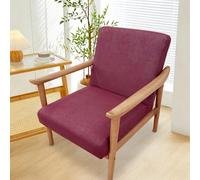 Fansu Housse de Fauteuil 1 Place Extensible Avec Accoudoirs, Simili Cuir Housse de Chaise Universelle Avec Fermeture Éclair Lavable Protection de Meubles Salon Chambre Bureau (Granate)