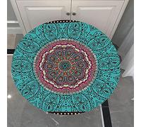 Fansu Impermeable Redondo Mantel con Borde Elástico, 3D Impresión Mantel de Mesa Elástica Ajustada Cubierta de Mesa para Picnic Comedor Cocina Restaurante Cena (Lago Azul,180cm)