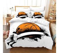 Fansu Juego de Ropa de Cama 3 Piezas Poliéster Microfibra 3D El Baloncesto Juego de Fundas de Edredón Incluye 1 Funda Nórdica y 2 Funda de Almohada (Cama 150/160-220x240cm,Atleta)
