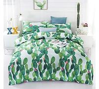 Fansu Juego de Ropa de Cama 3 Piezas Poliéster Microfibra Fresco Estilo Juego de Fundas de Edredón Incluye 1 Funda Nórdica y 2 Funda de Almohada (Cama 150/160-220x240cm,Cactus)