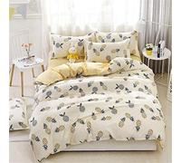 Fansu Juego de Ropa de Cama 3 Piezas Poliéster Microfibra Ocio Estilo Juego de Fundas de Edredón Incluye 1 Funda Nórdica y 2 Funda de Almohada (145x200cm-2pcs,Piña)
