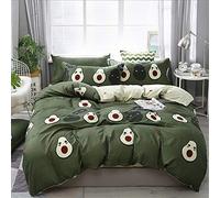 Fansu Juego de Ropa de Cama de 4 Piezas Juego de Fundas de Edredón Incluye 1 Funda Nórdica y 1 Sábana encimera 2 Funda de Almohada (Cama 90-150x200cm,Aguacate Verde Oscuro)