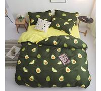 Fansu Juego de Ropa de Cama de 4 Piezas Juego de Fundas de Edredón Incluye 1 Funda Nórdica y 1 Sábana encimera 2 Funda de Almohada (Cama 135/140-180x220cm,Aguacate Amarillo)
