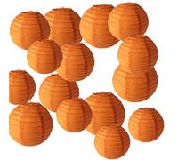 Fansu Linterna de Papel Decorativas, Linternas Colgantes de Papel 15 Piezas Linterna Papel Chino Linterna de Papel Redondo Farolillos de Papel para Boda Cumpleaños (Naranja)