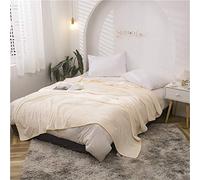 Fansu Mantas de Franela de Microfibra Grande para Adultos y Niños, Suave Caliente Acogedora Llanura Engrosado Esponjosas Colcha, Manta para Cama y Sofá (180x200cm,Beige)