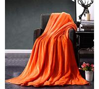 Fansu Mantas para Cama de Franela en Microfibra Color Sólido, Suave Acogedora y Cálida Invierno Plain Mantas para Sofa Manta - Tamaños y Colores Diferentes (150x200cm,Naranja)