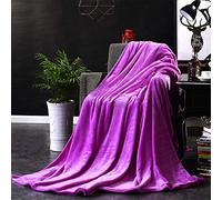 Fansu Mantas para Cama de Franela en Microfibra Color Sólido, Suave Acogedora y Cálida Invierno Plain Mantas para Sofa Manta - Tamaños y Colores Diferentes (100x150cm,Violeta)