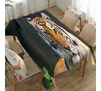 Fansu Mantel Antimanchas Rectangular, Manteles de Tela Mesa Rectangular Lavables y Impermeable para Comedor, Interior Cocina y Exterior Jardín (Tigre León 13,80x140cm)