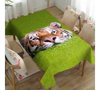 Fansu Mantel Antimanchas Rectangular, Manteles de Tela Mesa Rectangular Lavables y Impermeable para Comedor, Interior Cocina y Exterior Jardín (Tigre León 4,77x153cm)