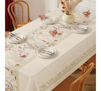 Fansu Mantel Impermeable Rectangular Hule, Manteles Antimanchas Cuadrado Estilo Campestre Mantel Mesa Plastico PVC para Fiesta Picnic Cocina Exterior Jardin Comedor (Flor,100x100cm)