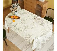 Fansu Mantel Impermeable Rectangular Hule, Manteles Antimanchas Cuadrado Estilo Campestre Mantel Mesa Plastico PVC para Fiesta Picnic Cocina Exterior Jardin Comedor (Planta 1,100x100cm)