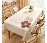 Fansu Mantel Impermeable Rectangular Hule, Manteles Antimanchas Cuadrado Estilo Flor Mantel Mesa Plastico PVC para Fiesta Picnic Cocina Exterior Jardin Comedor (Flor marrón,120x160cm)