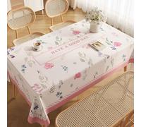 Fansu Mantel Impermeable Rectangular Hule, Manteles Antimanchas Cuadrado Estilo Flor Mantel Mesa Plastico PVC para Fiesta Picnic Cocina Exterior Jardin Comedor (Planta A,100x100cm)
