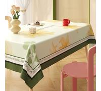 Fansu Mantel Impermeable Rectangular Hule, Manteles Antimanchas Cuadrado Estilo Flor Planta Mantel Mesa Plastico PVC para Fiesta Picnic Cocina Exterior Jardin Comedor (Flor Amarilla,100x100cm)