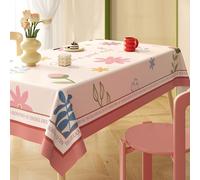 Fansu Mantel Impermeable Rectangular Hule, Manteles Antimanchas Cuadrado Estilo Flor Planta Mantel Mesa Plastico PVC para Fiesta Picnic Cocina Exterior Jardin Comedor (Floral,100x100cm)