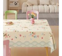 Fansu Mantel Impermeable Rectangular Hule, Manteles Antimanchas Cuadrado Estilo Floral Mantel Mesa Plastico PVC para Fiesta Picnic Cocina Exterior Jardin Comedor (Floral,100x100cm)