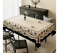 Fansu Mantel Impermeable Rectangular Hule, Manteles Antimanchas Cuadrado Estilo Francés Mantel Mesa Plastico PVC para Fiesta Picnic Cocina Exterior Jardin Comedor (Flor Negra,140x140cm)