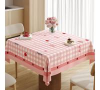 Fansu Mantel Impermeable Rectangular Hule, Manteles Antimanchas Cuadrado Estilo Lindo Mantel Mesa Plastico PVC para Fiesta Picnic Cocina Exterior Jardin Comedor (Manzana roja,140x140cm)