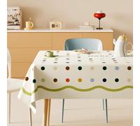 Fansu Mantel Impermeable Rectangular Hule, Manteles Antimanchas Cuadrado Estilo Polka Dot Mantel Mesa Plastico PVC para Fiesta Picnic Cocina Exterior Jardin Comedor (Polka Dot,100x100cm)