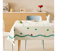 Fansu Mantel Impermeable Rectangular Hule, Manteles Antimanchas Cuadrado Estilo Polka Dot Mantel Mesa Plastico PVC para Fiesta Picnic Cocina Exterior Jardin Comedor (Corazón de Amor,100x100cm)