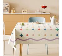 Fansu Mantel Impermeable Rectangular Hule, Manteles Antimanchas Cuadrado Estilo Polka Dot Mantel Mesa Plastico PVC para Fiesta Picnic Cocina Exterior Jardin Comedor (Estilo Lindo,100x100cm)