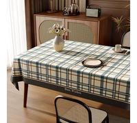 Fansu Mantel Impermeable Rectangular Hule, Manteles Antimanchas Cuadrado Estilo Vintage Guingán Mantel Mesa Plastico PVC para Fiesta Picnic Cocina Jardin Comedor (Azul,100x100cm)