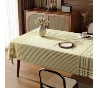 Fansu Mantel Impermeable Rectangular Hule, Manteles Antimanchas Cuadrado Estilo Vintage Guingán Mantel Mesa Plastico PVC para Fiesta Picnic Cocina Jardin Comedor (Verde Salvia,100x100cm)