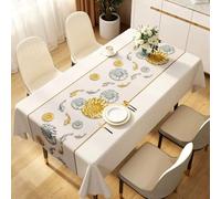 Fansu Mantel Impermeable Rectangular Hule, Manteles Antimanchas Cuadrado Patrón Pez Koi Mantel Mesa Plastico PVC para Fiesta Picnic Cocina Exterior Jardin Comedor (Flor Dorada,100x100cm)