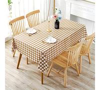 Fansu Mantel Mesa de PVC a Cuadros Nnórdico Impermeable Resistente al Aceite Rectangular Cocina Manteles de Plástico Antimanchas Hules para Mesas Comedor, Multicolor (Caqui,120x120cm)