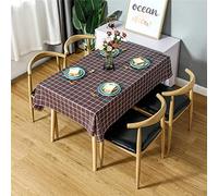 Fansu Mantel Mesa de PVC a Cuadros Nnórdico Impermeable Resistente al Aceite Rectangular Cocina Manteles de Plástico Antimanchas Hules para Mesas Comedor, Multicolor (Marron Oscuro,90x140cm)