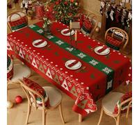 Fansu Mantel Navidad Antimanchas Rectangular, Mantel Hule Navideño Exterior Jardin Impermeable Manteles Mesa Plastico PVC para Fiesta Picnic Cocina Comedor (Alce,90x140cm)