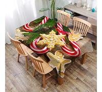 Fansu Mantel para Mesa Rectangular, Antimanchas Impermeable Lavable Mantel de Estilo Nórdico Simple Decorativo a Prueba de Polvo para Cocina Comedor Salón Restaurante (Navidad 1,90x90cm)